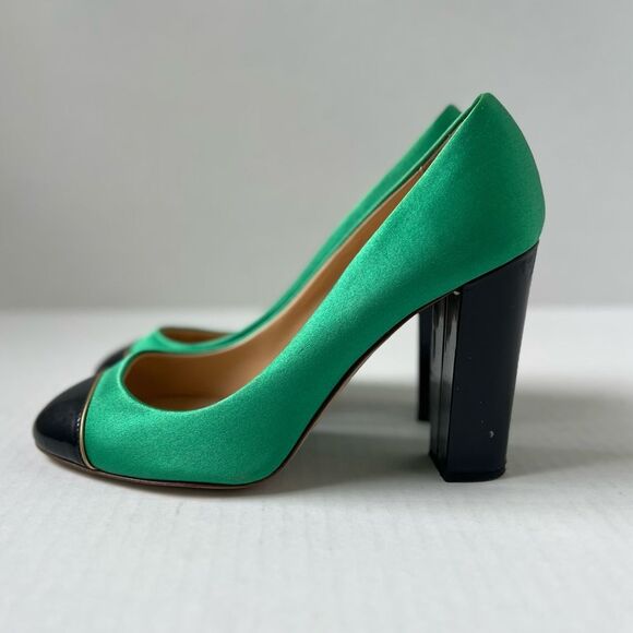 J.Crew Emerald Cap Toe Heels 8 - Picture 1 of 7